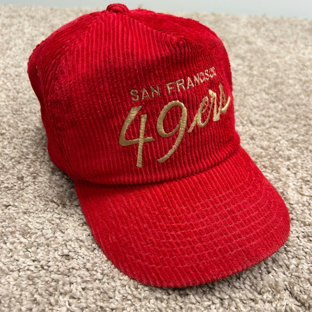 Vintage San Francisco 49ers Script Corduroy Hat The Cord Sport Specialties NFL